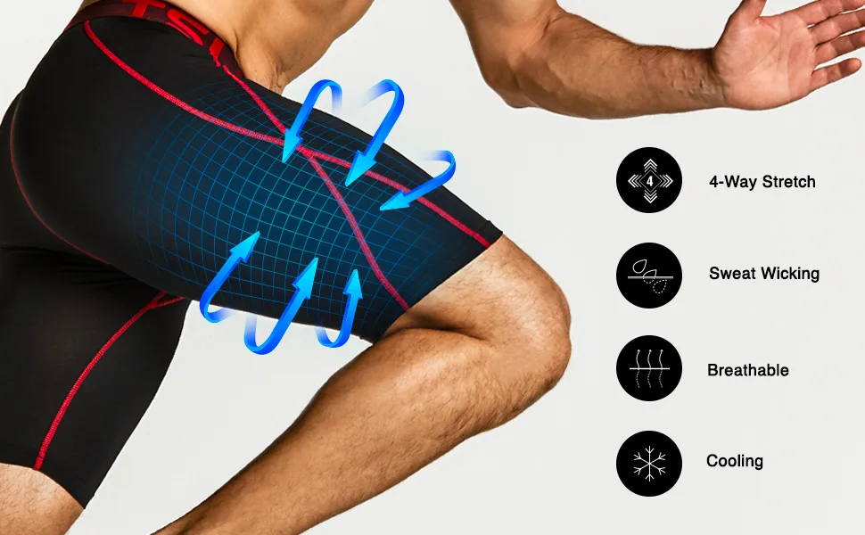 TSLA Men's Athletic Compression Shorts Sports Performance Active Cool Dry Running Tights Core 3pack Shorts Black/ Black/ Black Large - product information 17