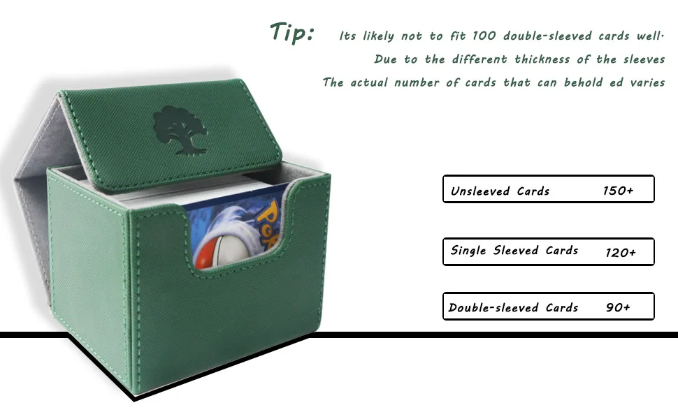 SXTT MTG Deck Box Large Card Deck Box Fit 120+ Single Sleeved Cards for Commander Compatible with MTG/TCG/CCG Magnetic Game Card Case(White) - product information 12