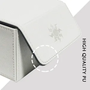 SXTT MTG Deck Box Large Card Deck Box Fit 120+ Single Sleeved Cards for Commander Compatible with MTG/TCG/CCG Magnetic Game Card Case(White) - product information 18