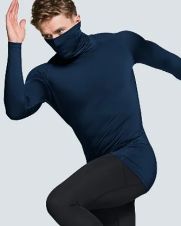 ATHLIO 2 or 3 Pack Men's Thermal Long Sleeve Compression Shirts Turtle/Mock Winter Sports Base Layer Active Running Shirt Active Shirts 3pack Black/ Charcoal/ White Large - LYT24_VOV_BS