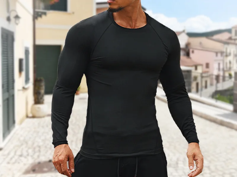 4/5 Pack Compression Shirts Men Short/Long Sleeve Athletic Cold Weather Baselayer Undershirt Gear Tshirt for Sports Workout 2 Black 2 White 1 Blue Medium - compression shirts men