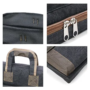 TRANSON Art Portfolio Case Artist Backpack Canvas Bag Large 26 x 19.5 Black Color - Detail