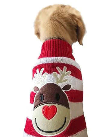 NACOCO Dog Dinosaur Design Costume Green Pet Clothes for Medium & Large Dog (Green L) Large (Pack of 1) Green - Reindeer sweater