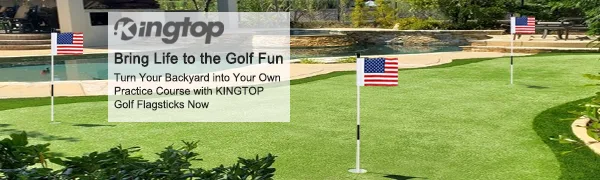 KINGTOP Golf Flagstick Practice Putting Green Flag Stick for Yard Golf Pole Pin Flagpole Portable 2-Section Design All 3 Feet White Flagpole-3 Pack - KINGTOP GOLF