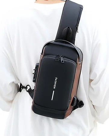 Dwenles Anti theft Crossbody Sling Bag Waterproof Chest Daypack with USB Charging Shoulder Backpack for Men Women (Black) 1-black-1 - Sling Backpack