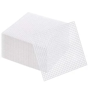 Pllieay 30 Pieces 6 Count Plastic Mesh Canvas Sheets for Embroidery Acrylic Yarn Crafting Knit and Crochet Projects (4.1 X 4.1 Inch) White - 6 count plastic canvas sheets