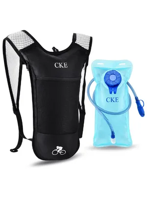 CKE Hydration Backpack Hydration Pack Water Backpack with 2L(70-Ounce) Hydration Bladder for Men Women Kids for Running Hiking Biking Climbing Gray-Black - hydration backpack