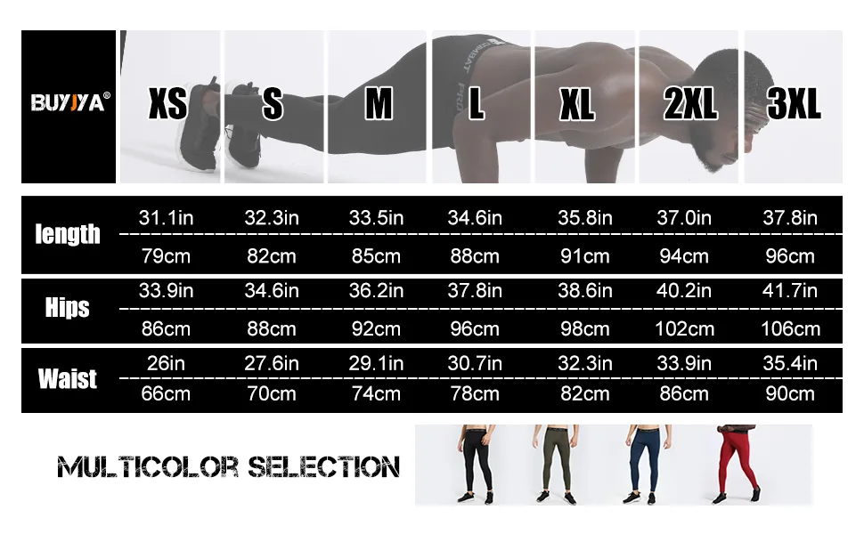 BUYJYA 3 Pack Men's Compression Pants Running Tights Workout Leggings Athletic Cool Dry Yoga Gym Clothes Gift Medium Blue-army Green-black - product information 20