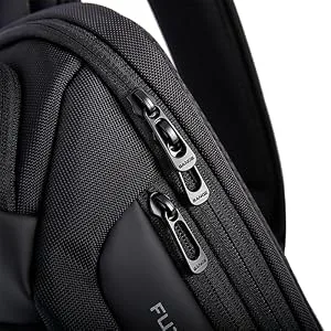 BANGE Sling Bag Waterproof Men's Chest Bag Shoulder bags Crossbody Sling Backpack for Men 7566black - smooth zipper