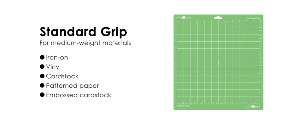 HTVRONT Cutting Mat for Cricut 5 Pack Cutting Mat 12x12 for Cricut Maker/Maker 3/Explore 3/Air/Air 2/One(StandardGrip LightGrip StrongGrip FabricGrip)Cutting Mat Replacement Accessories for Cricut Variety - standard grip mat 12x12