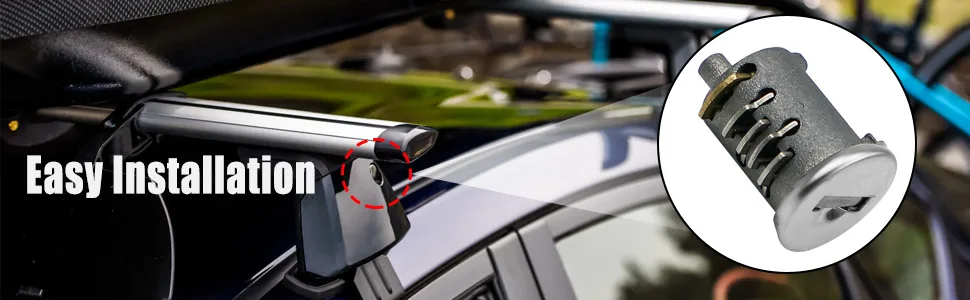 TIKSCIENCE 4 Pack Lock Cylinders Fit for Yakima Car Roof Rack System Components SKS Lock Cores Includes 4 Cylinders Cores 2 Opening Keys and 1 Control Key - 4 Pack Lock Cylinders