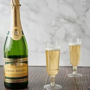 JOLLY CHEF 100 Pack Plastic Champagne Flutes Disposable 5 Oz Clear Plastic Champagne Glasses Perfect for Wedding Thanksgiving Day Christmas - clear plastic champagne flutes