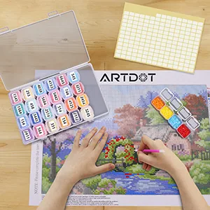 ARTDOT 28 Girds 2 Pack Diamond Painting Storage Containers Portable Bead Storage Container for Diamond Painting Accessories 28 Gird Storage - product information 8