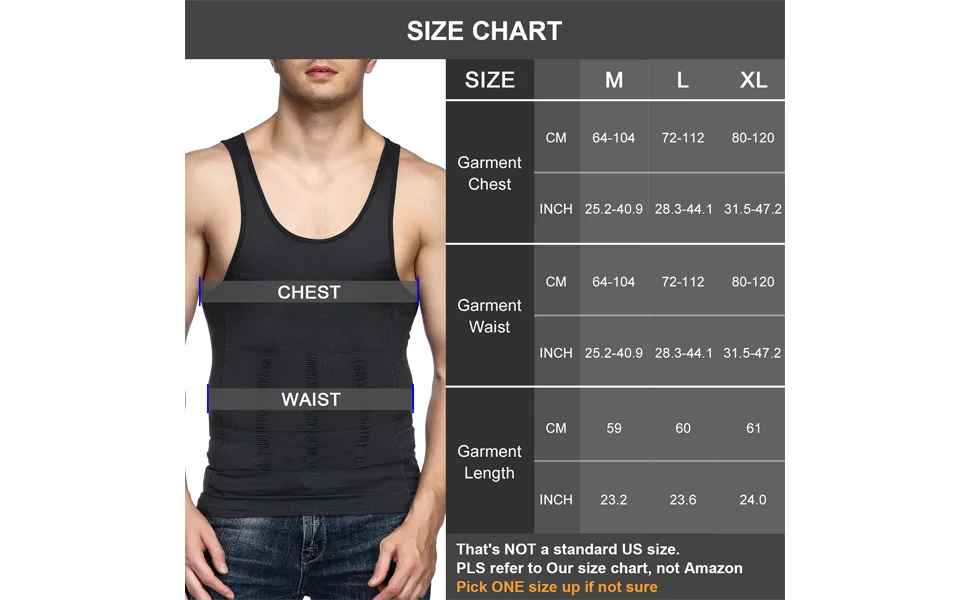 Odoland 5 Pack Men's Body Shaper Slimming Tummy Vest Thermal Compression Shirts Sleeveless Tank Top Black*5 Large - product information 23