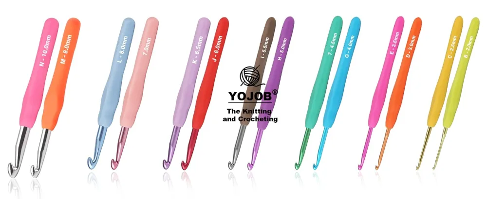 2Pack Size H / 5mm I / 5.5mm Crochet Hooks Super Smooth & Ergonomic for Beginner and Advanced (5.0mm 5.5mm) 5mm 5.5mm - crochet hooks