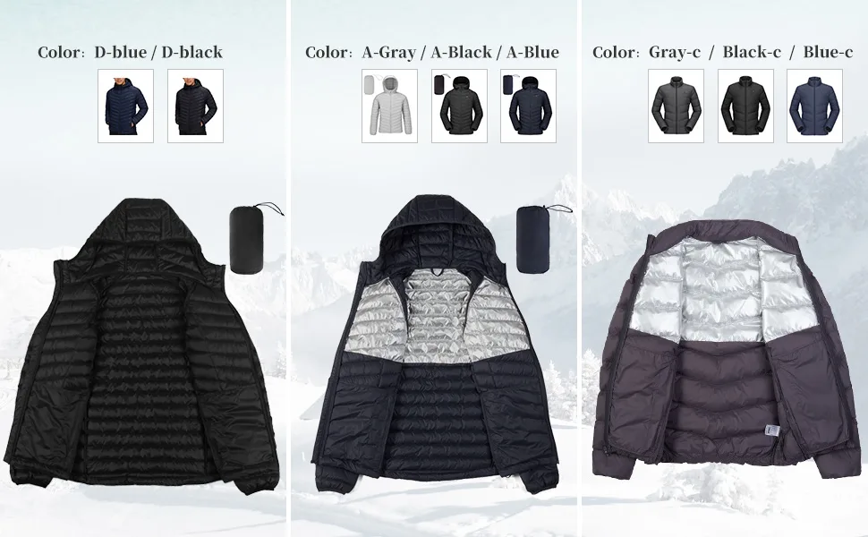 CAMELSPORTS Men's Winter Down Jacket Lightweight Packable Water-Resistant Coat Windproof Warm Outwear For Hiking Travel X-Large Black-c - product information 21