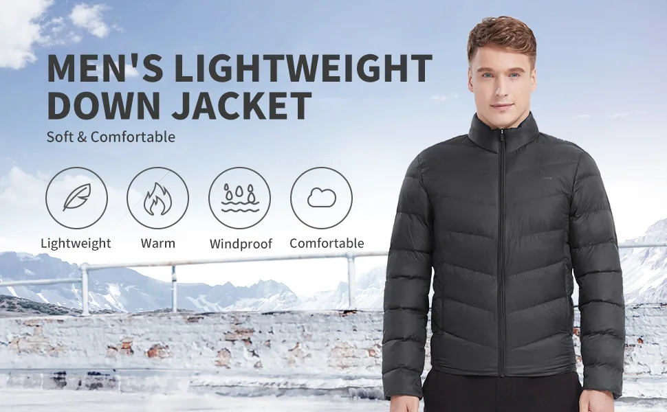 CAMELSPORTS Men's Winter Down Jacket Lightweight Packable Water-Resistant Coat Windproof Warm Outwear For Hiking Travel X-Large Black-c - product information 22