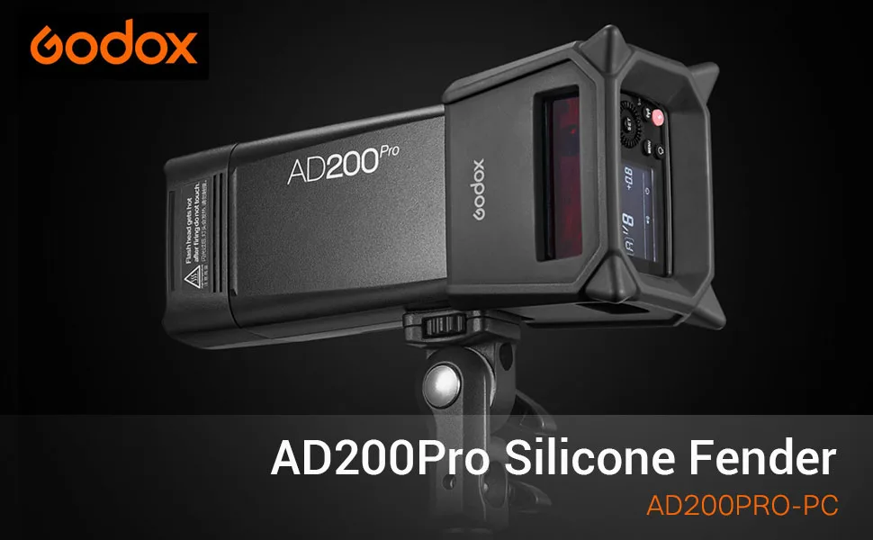 Godox AD200PRO-PC Silicone Fender Protect Case for AD200Pro Flash Light Screen Protection - dfsd