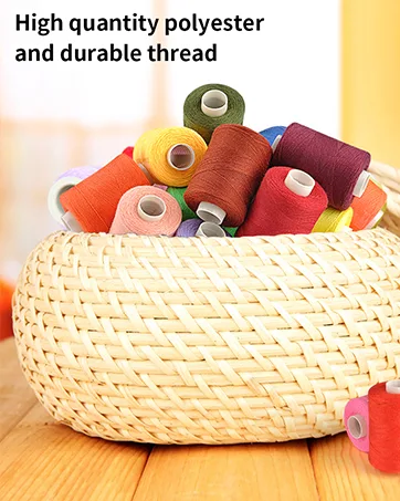 Blibly 72Pcs Bobbins Sewing Thread Kits 500 Yards Per Polyester Thread Spools with Needle Threader Scissors and Ruler Prewound Bobbin with Case for Hand & Sewing Machine 36 Colors - sewing thread
