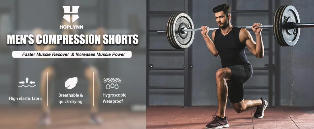 HOPLYNN 4/6 Pack Compression Shorts Men Underwear Spandex Sport Shorts Athletic Workout Running Performance Baselayer Shorts 4 Pack Black Medium - compression shorts men