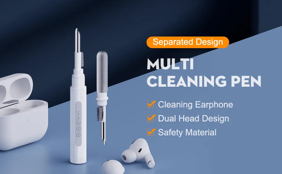 Hagibis Cleaning Pen for Airpods Pro 1 2 Multi-Function Cleaner Kit Soft Brush for Bluetooth Earphones Case Cleaning Tools for Lego Huawei Samsung MI Earbuds (Black) - Hagibis Cleaner Kit for Airpods Pro