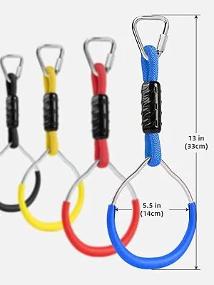 6 Pack Ninja Rings Playground Equipment for Slackline Ninja Warrior Obstacle for Kids Monkey Ring Climbing Ring Obstacle Ring (Red/6pcs) - ninja ring