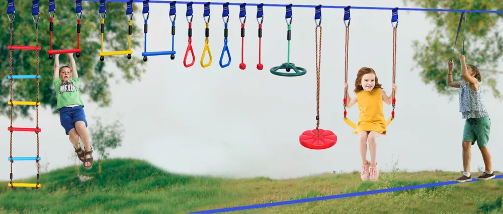 6 Pack Ninja Rings Playground Equipment for Slackline Ninja Warrior Obstacle for Kids Monkey Ring Climbing Ring Obstacle Ring (Red/6pcs) - ninja warrior obstacle course for kids