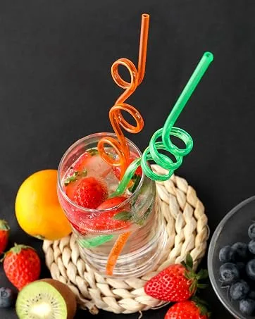 200 Pcs Individually Packaged Black Plastic Extra Long Flexible Disposable Drinking Straws.(0.23'' diameter and 10.2" long) (Black) 200 Pcs black - Silly Straws