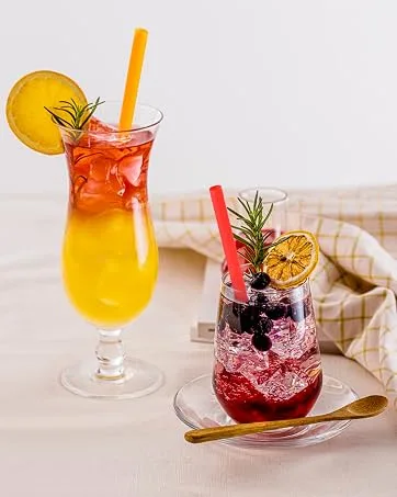 200 Pcs Individually Packaged Black Plastic Extra Long Flexible Disposable Drinking Straws.(0.23'' diameter and 10.2" long) (Black) 200 Pcs black - Smoothie Straws
