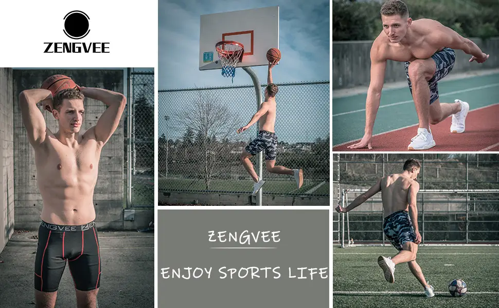 ZENGVEE Compression Shorts Men 3 Pack with Pocket Running Short Mens Gym Swimming Yoga Climbing Workout Cycling running 03*grey Large - compression shorts men