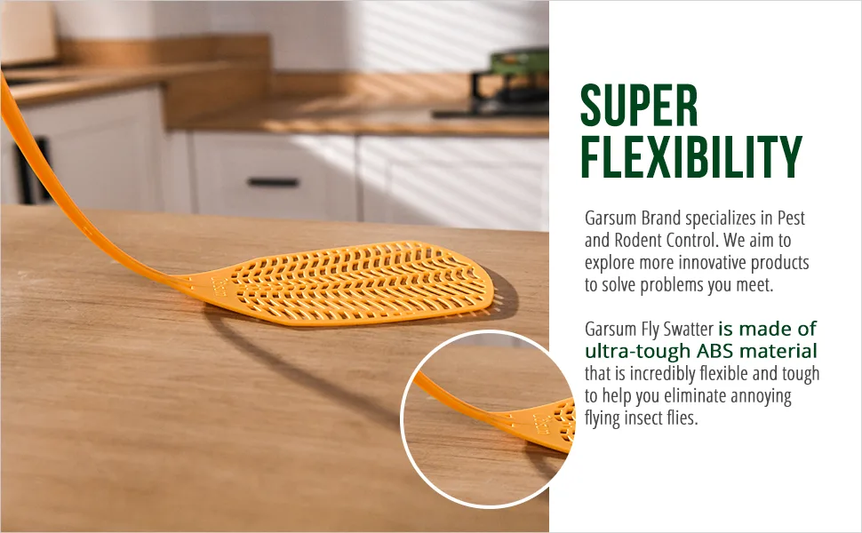 Garsum Fly Swatters 6 Pack Plastic Strong Multi Pack Long Handle Durable Fly Swat Shatter Bulk Insects Bugs Swatter Set That Work for Indoor and Outdoor 17.5 inches-Plastic - Super Flexibility