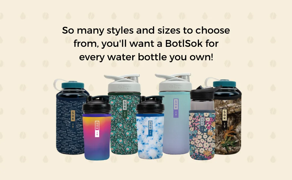 Sok It Botl Sok Reusable Neoprene Insulator Sleeve Holder for Cold Drinks in Water Bottles (Black Fits 32oz Nalgene) Black Fits 32oz Nalgene - water bottle sleeve, blender bottle sleeve, water bottle cover, insulate bottle sleeve