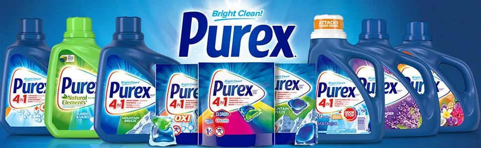 Purex 4-in-1 + OXI Laundry Detergent Pacs Fresh Morning Burst 56 Count Fresh Morning Burst 56 Count (Pack of 1) - Purex Bright Clean!