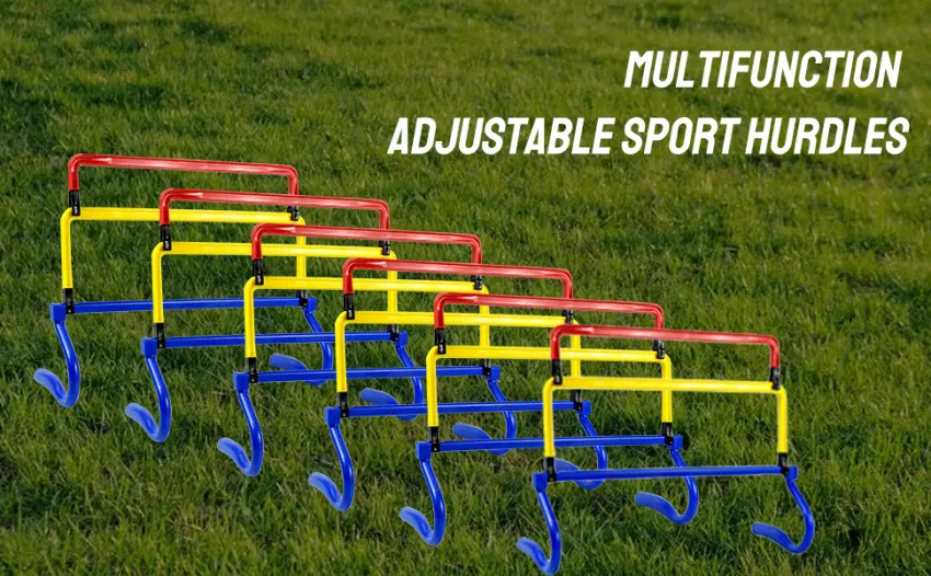 ASENVER 6 Pack Multicolor Agility Hurdles 4 Height Adjustable Speed Training Hurdles Fitness & Speed Training Equipment - product information 2