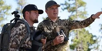 HUNTARMOR Binocular Harness Chest Pack: Hunting Bino Harness with Rangefinder Pouch & Binoculars Bag Durable Lightweight Portable Binocular Pack for Hunting Hiking and Shooting Camo - Binocular Chest Packs