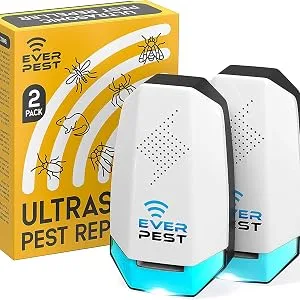 Ultrasonic Pest Repeller Plug in 2 Pack- Electronic Insect Control Defender - Roach Bed Bug Mouse Rodent Mosquito - Indoor Reject Repellent - for Cockroach Ants Mice Fly Rat Bedbug Spider Squirrel Color91 - ultrasonic pest repeller