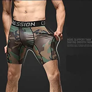 Holure Men's Performance Compression Shorts Athletic Running Underwear (3 or 4 or 5 Pack) 3 Pack:black/Navy/Camo White Large - elasticity