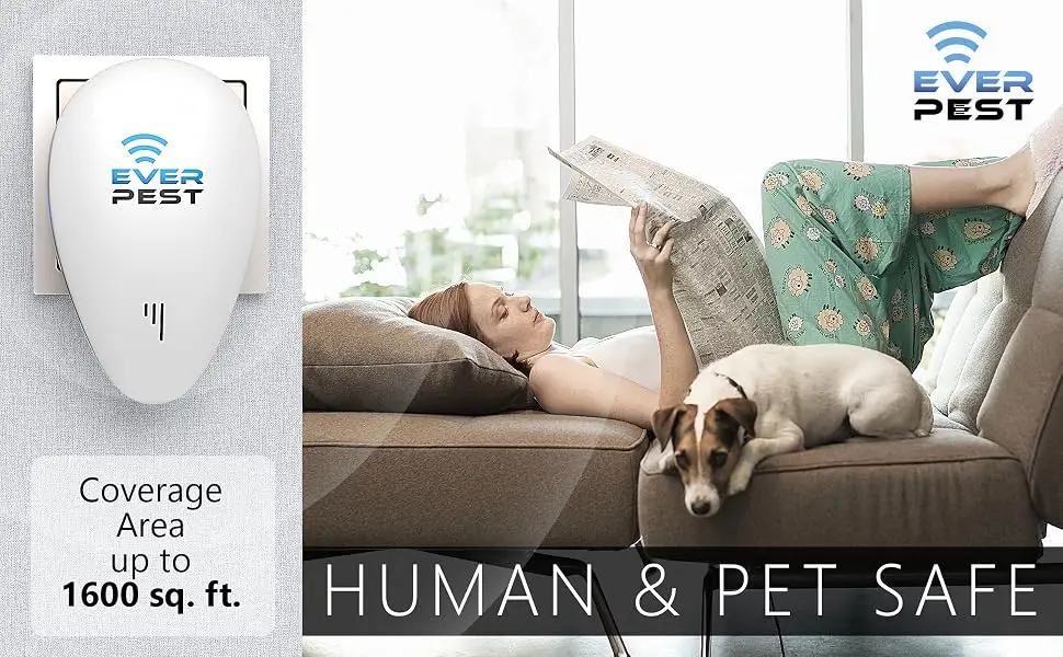 Ultrasonic Pest Control Repeller - Repel Rodents Ants Cockroaches Get Rid Bed Bugs Mosquitos Flies Spiders Squirrel Bats - Eco-Friendly Safe for Humans - 2 Pack  - everpest