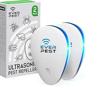 Ultrasonic Pest Control Repeller - Repel Rodents Ants Cockroaches Get Rid Bed Bugs Mosquitos Flies Spiders Squirrel Bats - Eco-Friendly Safe for Humans - 2 Pack  - ultrasonic pest repeller