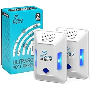 Ultrasonic Pest Repeller Plug in - Electronic Insect Electrical Control Defender 2 Pack - Roach Bed Bug Mouse Rodent Mosquito Killer - Indoor Reject Repellent - for Cockroach Ant Spider Scorpion - ultrasonic pest repller