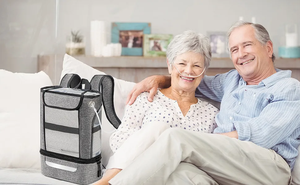 Medical Backpack for Portable Oxygen Concentrators Compatible with Inogen One G3 Inogen One G5 Philips Respironics SimplyGo Mini OxyGo Oxy(Gray) - OXYGEN BAG