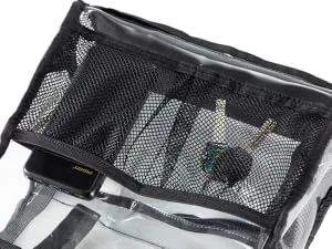 Vorspack Clear Mini Backpack - Stadium Approved Small Clear Backpack for Women Heavy Duty PVC Stadium Backpack with 2 Water Holders for Concerts Work Sports Festivals - Black - clear bag