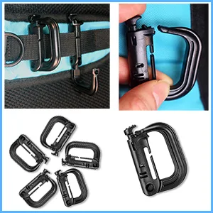 ZUSHALLMY 48-Piece MOLLE Accessories Kit Upgraded Attachment Clips Kit MOLLE Key Clip D-Rings for Attaching Gear with MOLLE System - Increase Capacity and Versatility of Backpack - Grimloc Carabiner