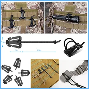 ZUSHALLMY 48-Piece MOLLE Accessories Kit Upgraded Attachment Clips Kit MOLLE Key Clip D-Rings for Attaching Gear with MOLLE System - Increase Capacity and Versatility of Backpack - Tactical Gear Clip