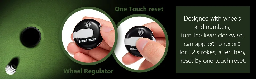 Frienda Golf Score Counter Mini Golf Stroke Counter with One Touch Reset and Simple Attachment to Scorekeeper Glove in 3 Pieces - product information 6