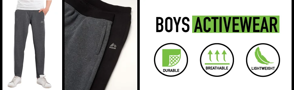 RBX Boys' Active Sweatpants - Basic Warm-Up Fleece Jogger Track Pants (2 Pack) Red/Grey 8 - fleece boys active wear icons