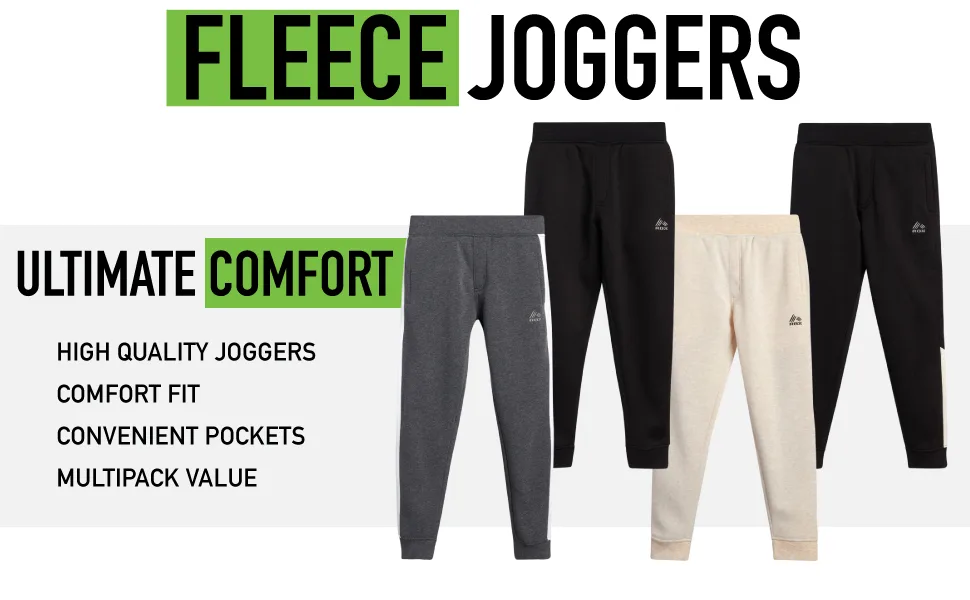 RBX Boys' Active Sweatpants - Basic Warm-Up Fleece Jogger Track Pants (2 Pack) Red/Grey 8 - Fleece Joggers