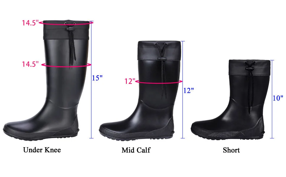 Women's Packable Tall Rain Boots Ultra Lightweight Flat Wellies Muck Boots - NOT FOR WIDE CALF 8.5-9 Green - women