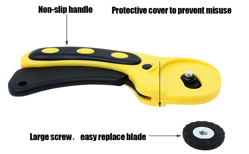 AUTOTOOLHOME 45mm Rotary Cutter Set with 10 Pack Titanium Rotary Blades Fabric Cutter SKS-7 Quilting Sewing Patchwork Tool - 45mm rotary blades titanium