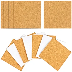 Millennial Essentials 25 Pack Self-Adhesive Cork Squares 4 x 4 Inches Cork Backing Sheets Cork Tiles for Cork Coasters and DIY Crafts - 4 by 4 inch cork tiles corkboard self adhesive backing high quality best value set coaster making